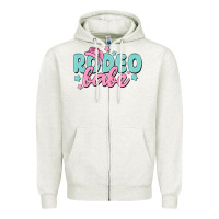Oatmeal Heather rodeo babe Zipper Hoodie - MaliasSmallBusiness