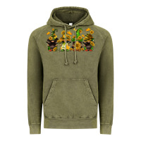 Vintage Olive sunflower gnomies Vintage Hoodie - FaDigitalArtStudio
