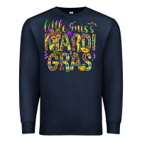 Navy Little miss Mardi Gras Premium Sweatshirt - BundleAndBundleShop