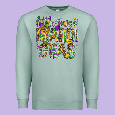 Little Miss Mardi Gras Premium Sweatshirt Designed By Bundleandbundleshop