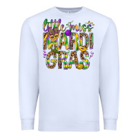 White Little miss Mardi Gras Premium Sweatshirt - BundleAndBundleShop