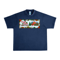 Navy small town christmas Urban Heavy Tee - BundleAndBundleShop