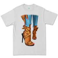 Dove Grey Leopard heels black fashion girl Premium Tee - RanaPortraitStore