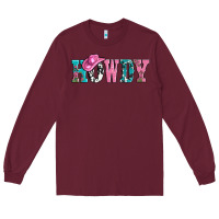 Burgundy valentines day howdy and heart gift Long Sleeve Tee - AdoDesignShop