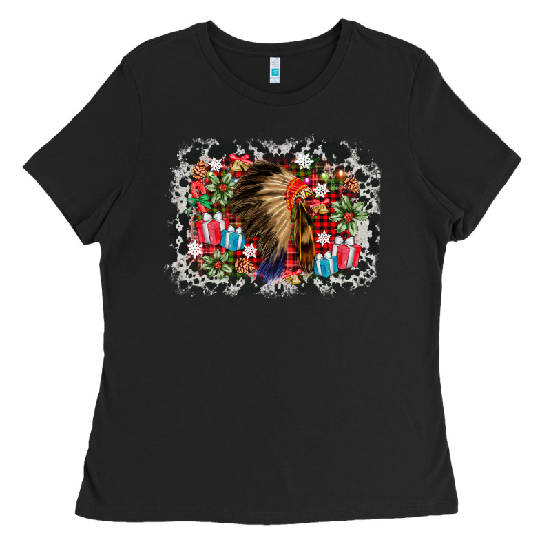 Indian Hat Christmas Ladies Tee by AdoDesignShop | Teevron