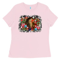 Bubblegum Pink indian hat christmas Ladies Tee - AdoDesignShop