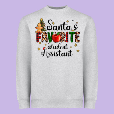 Santa's Favorite Student Assistant Heavyweight Sweatshirt Designed By Adodesignshop
