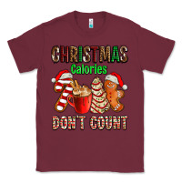 Burgundy christmas calories dont count with  christmas tree cake and cookies ad Classic Tee - AdoDesignShop