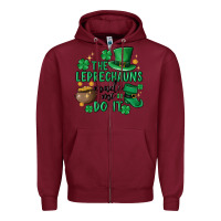Burgundy the leprechauns made me do it Zipper Hoodie - MaliasSmallBusiness