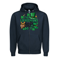 Navy the leprechauns made me do it Zipper Hoodie - MaliasSmallBusiness