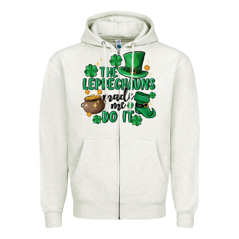 The Leprechauns Made Me Do It Zipper Hoodie by MaliasSmallBusiness | Teevron
