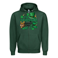 Sports Green the leprechauns made me do it Zipper Hoodie - MaliasSmallBusiness