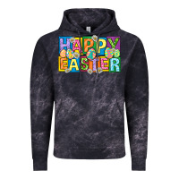 Cloud Black happy easter with eggs Vintage Hoodie - Neo Western