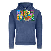 Vintage Denim happy easter with eggs Vintage Hoodie - Neo Western