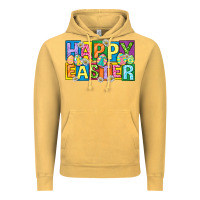 Vintage Mustard happy easter with eggs Vintage Hoodie - Neo Western