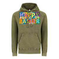 Vintage Olive happy easter with eggs Vintage Hoodie - Neo Western