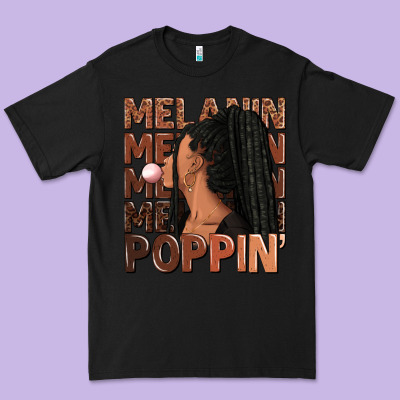 Premium Tee Melanin poppin' afro woman