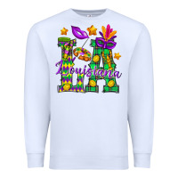 White Louisiana Premium Sweatshirt - BundleAndBundleShop