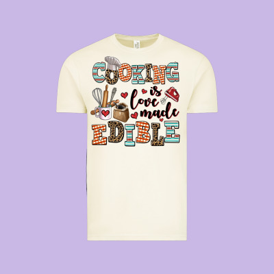 Cooking Is Love Made Edible Vintage Tee Designed By Adodesignshop