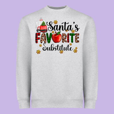 Santa's Favorite Substitute Heavyweight Sweatshirt Designed By Adodesignshop