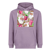 Lavender Pink Christmas Santa Claus and gift box Heavyweight Hoodie - NancyCooperArtShop