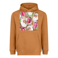 Meerkat Pink Christmas Santa Claus and gift box Heavyweight Hoodie - NancyCooperArtShop