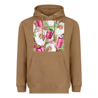 Toasted Coconut Pink Christmas Santa Claus and gift box Heavyweight Hoodie - NancyCooperArtShop