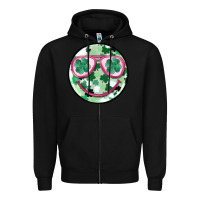 Black st patrick's smiley Zipper Hoodie - MaliasSmallBusiness