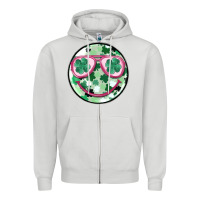 Dove Grey st patrick's smiley Zipper Hoodie - MaliasSmallBusiness