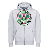 Heather Grey st patrick's smiley Zipper Hoodie - MaliasSmallBusiness