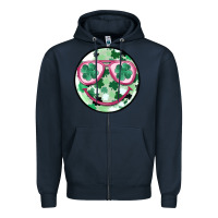 Navy st patrick's smiley Zipper Hoodie - MaliasSmallBusiness