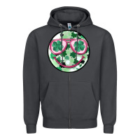 Smoke st patrick's smiley Zipper Hoodie - MaliasSmallBusiness