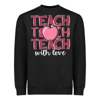 Black teach with love Heavyweight Sweatshirt - JahusDesignShop