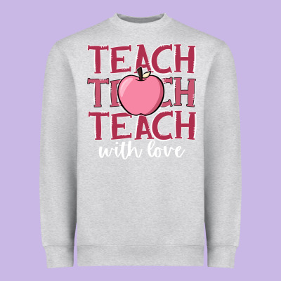 Teach With Love Heavyweight Sweatshirt Designed By Jahusdesignshop