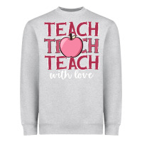 Heather Grey teach with love Heavyweight Sweatshirt - JahusDesignShop