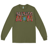 Army Green blessed mom christmas Long Sleeve Tee - AdoDesignShop