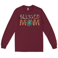 Burgundy blessed mom christmas Long Sleeve Tee - AdoDesignShop