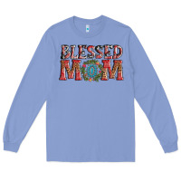 Colony Blue blessed mom christmas Long Sleeve Tee - AdoDesignShop