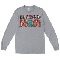 Heather Grey blessed mom christmas Long Sleeve Tee - AdoDesignShop