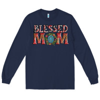 Navy blessed mom christmas Long Sleeve Tee - AdoDesignShop
