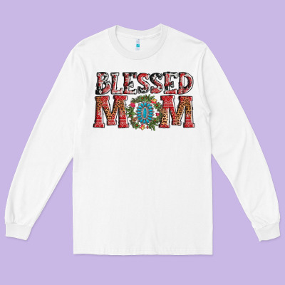 Blessed Mom Christmas Long Sleeve Tee Designed By Adodesignshop