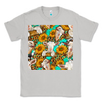 Moon Dust sunflowers and goat western seamless pattern Classic Tee - BundleAndBundleShop