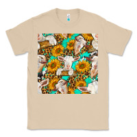 Mushroom sunflowers and goat western seamless pattern Classic Tee - BundleAndBundleShop