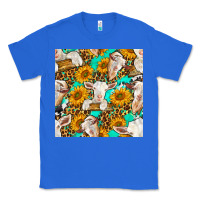 True Royal sunflowers and goat western seamless pattern Classic Tee - BundleAndBundleShop