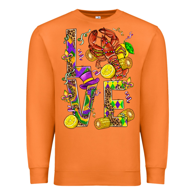 Love Crawfish Mardi Gras Premium Sweatshirt by BundleAndBundleShop | Teevron