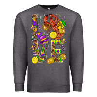 Charcoal Heather Love Crawfish Mardi Gras Premium Sweatshirt - BundleAndBundleShop