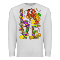 Dove Grey Love Crawfish Mardi Gras Premium Sweatshirt - BundleAndBundleShop