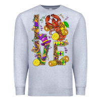 Heather Grey Love Crawfish Mardi Gras Premium Sweatshirt - BundleAndBundleShop