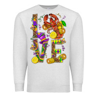 Oatmeal Heather Love Crawfish Mardi Gras Premium Sweatshirt - BundleAndBundleShop