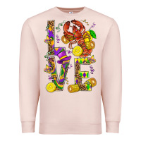 Pale Pink Love Crawfish Mardi Gras Premium Sweatshirt - BundleAndBundleShop